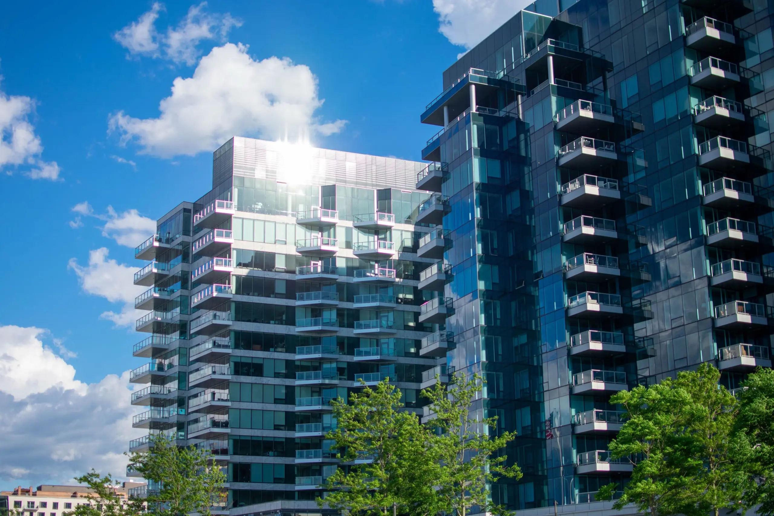 Two condo buildings beside each other